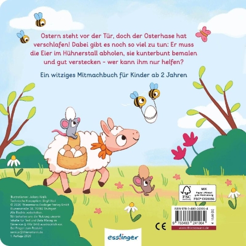 Buchcover und Innenansicht für das Buch: Wach auf, kleiner Osterhase!