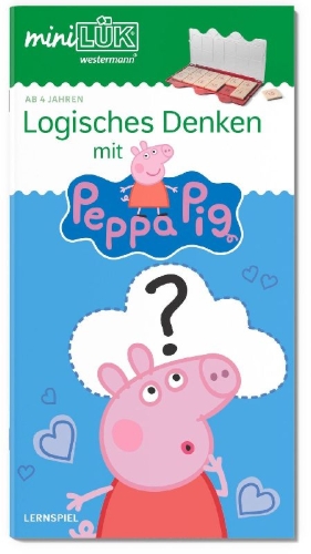 Buchcover und Innenansicht für das Buch: miniLÜK. Kindergarten/Vorschule Logisches Denken mit Peppa Pig
