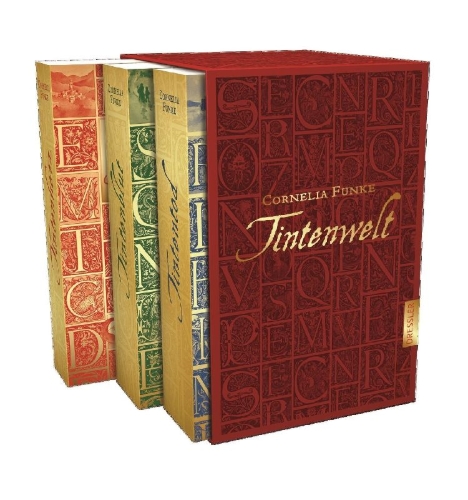 Buchcover und Innenansicht für das Buch: Tintenwelt-Schuber
