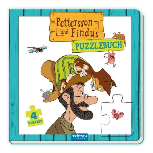 Buchcover und Innenansicht für das Buch: Trötsch Pettersson und Findus Pappenbuch Puzzlebuch