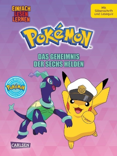 Buchcover und Innenansicht für das Buch: Pokémon Erstlesebuch: Das Geheimnis der Sechs Helden