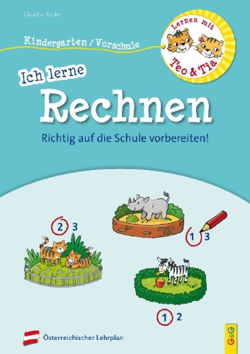 Buchcover und Innenansicht für das Buch: Lernen mit Teo und Tia - Ich lerne Rechnen - Kindergarten/Vorschule