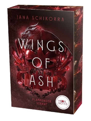 Buchcover und Innenansicht für das Buch: Wings of Ash 2. Flammender Verrat