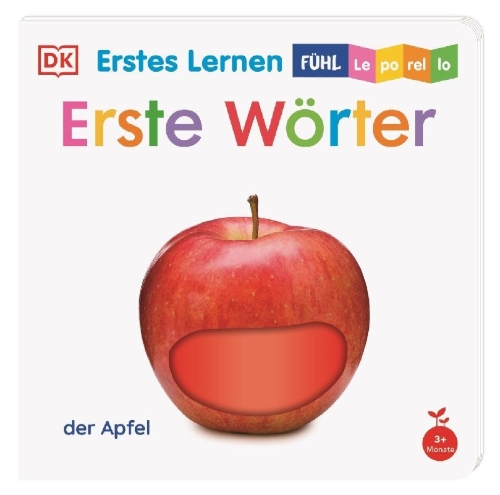 Buchcover und Innenansicht für das Buch: Erstes Lernen Fühl-Leporello. Erste Wörter