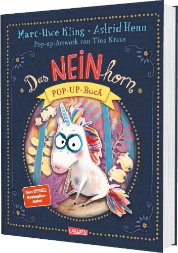 Buchcover und Innenansicht für das Buch: Das NEINhorn Pop-up-Buch
