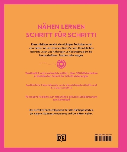 Buchcover und Innenansicht für das Buch: Die große Nähschule