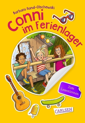 Buchcover und Innenansicht für das Buch: Abenteuerspaß mit Conni: Conni im Ferienlager