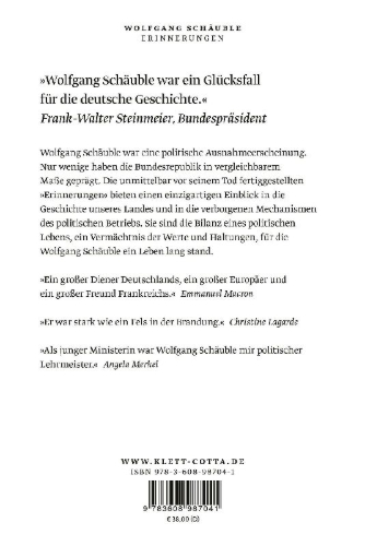 Buchcover und Innenansicht für das Buch: Erinnerungen