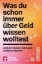 Buchcover und Innenansicht für das Buch: Was du schon immer über Geld wissen wolltest