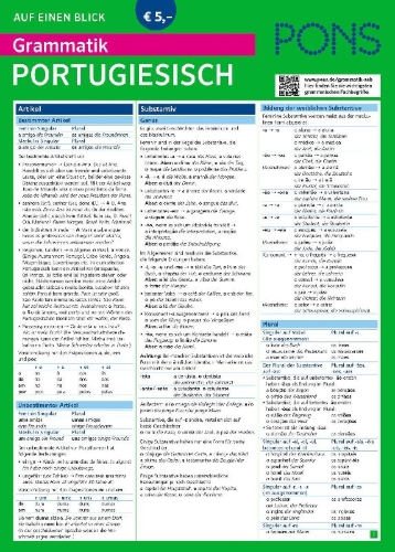 Buchcover und Innenansicht für das Buch: PONS Grammatik auf einen Blick Portugiesisch