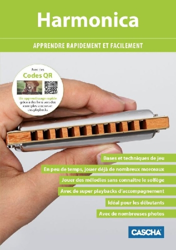 Buchcover und Innenansicht für das Buch: Harmonica - Apprendre rapidement et facilement
