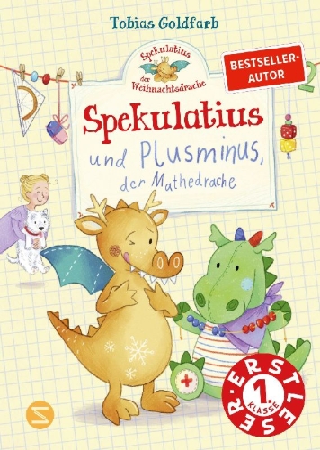Buchcover und Innenansicht für das Buch: Spekulatius, der Weihnachtsdrache. Spekulatius und Plusminus, der Mathedrache