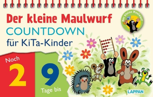 Buchcover und Innenansicht für das Buch: Der kleine Maulwurf Countdown für die Kita