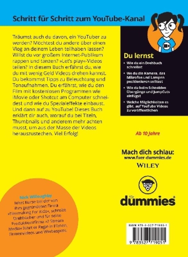 Buchcover und Innenansicht für das Buch: YouTube-Videos selber machen für Dummies Junior
