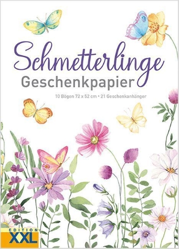 Buchcover und Innenansicht für das Buch: Schmetterlinge - Geschenkpapier