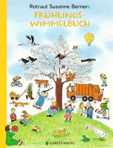 Buchcover und Innenansicht für das Buch: Frühlings-Wimmelbuch