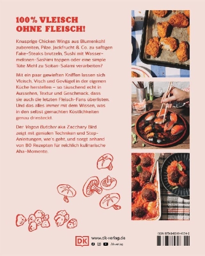 Buchcover und Innenansicht für das Buch: Veganes Vleisch selbst gemacht