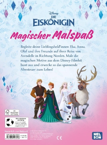 Buchcover und Innenansicht für das Buch: Disney Die Eiskönigin: Magischer Malspaß