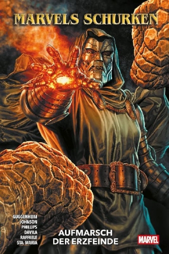 Buchcover und Innenansicht für das Buch: Bring on the Bad Guys: Doom (2025) #1; Bring on the Bad Guys: Green Goblin (2025) #1; Bring on the Bad Guys: Abomination (2025) #1; Bring on the Bad Guys: Loki (2025) #1; Bring on the Bad Guys: Red Skull (2025) #1; Bring on the Bad Guys: Dormammu (2025) #1; Bring on the Bad Guys: Mephisto (2025) #1