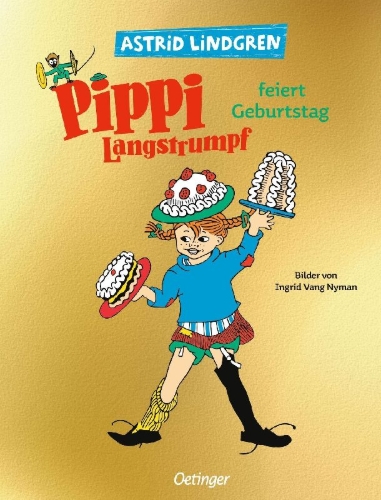 Buchcover und Innenansicht für das Buch: Pippi firar födelsedag