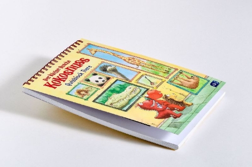 Buchcover und Innenansicht für das Buch:  Der kleine Drache Kokosnuss - Quizblock Tiere