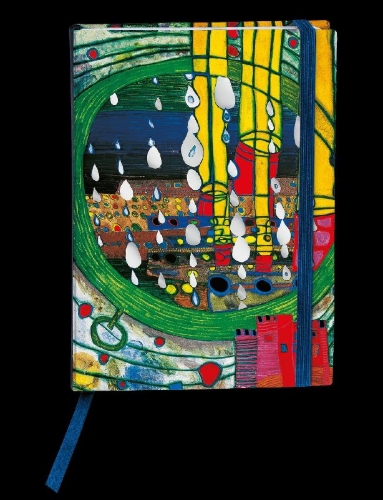 Buchcover und Innenansicht für das Buch: Hundertwasser Agenda 2027. Tagesplaner