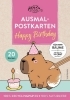 Buchcover und Innenansicht für das Buch: Ausmal-Postkarten Happy Birthday