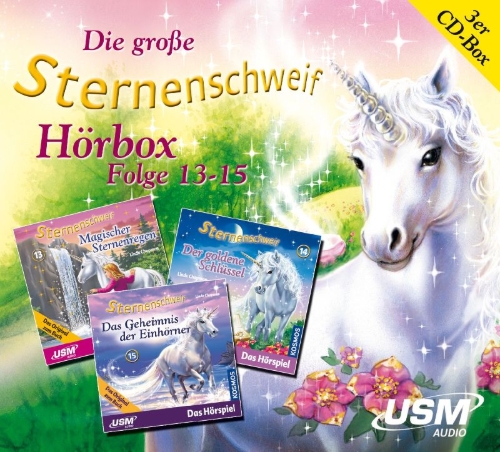 Buchcover und Innenansicht für das Buch: Die große Sternenschweif Hörbox Folge 13-15