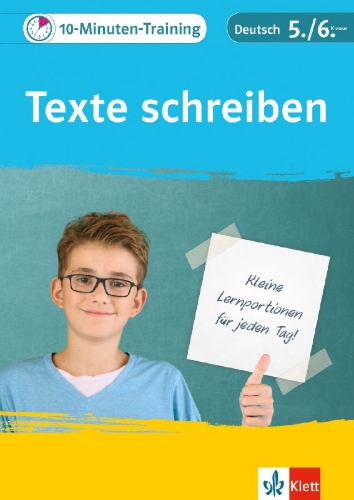 Buchcover und Innenansicht für das Buch: 10-Minuten-Training Texte schreiben. Deutsch 5./6. Klasse
