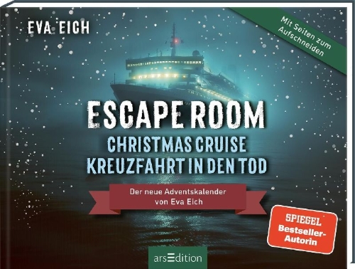 Buchcover und Innenansicht für das Buch: Escape Room. Christmas Cruise - Kreuzfahrt in den Tod