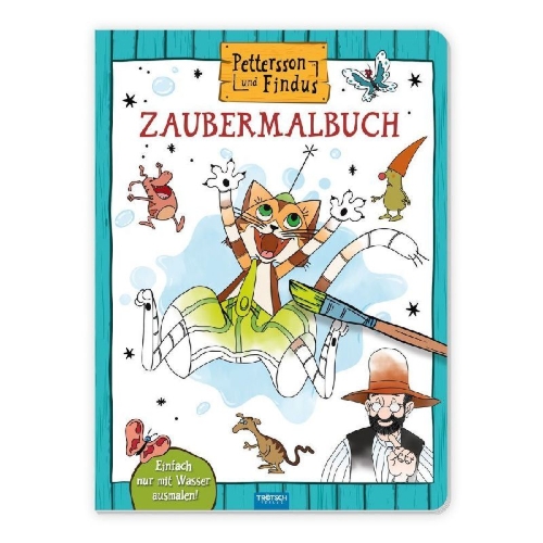Buchcover und Innenansicht für das Buch: Trötsch Pettersson & Findus Zaubermalbuch