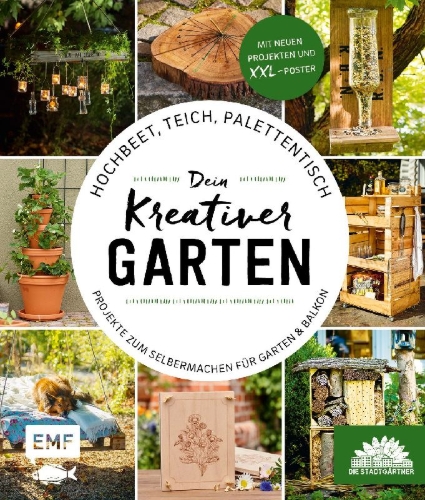 Buchcover und Innenansicht für das Buch: Hochbeet, Teich, Palettentisch - Projekte zum Selbermachen für Garten & Balkon