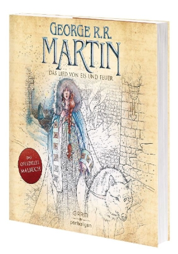 Buchcover und Innenansicht für das Buch: George R.R. Martin's Official A Game of Thrones Coloring Book