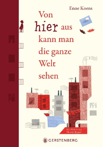 Buchcover und Innenansicht für das Buch: Vanaf hier kun je de hele wereld zien