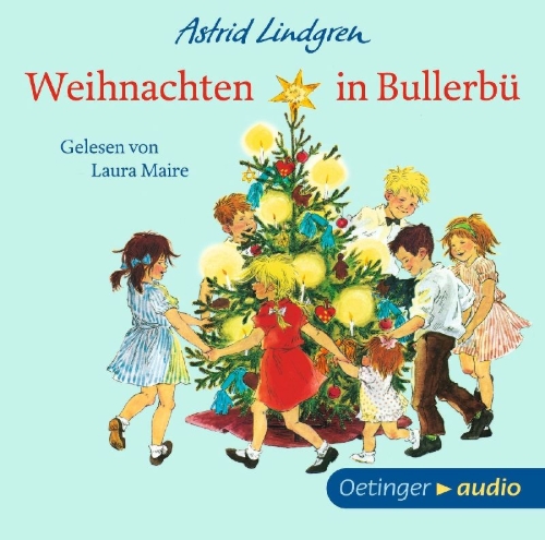 Buchcover und Innenansicht für das Buch: Jul i Bullerbyn
