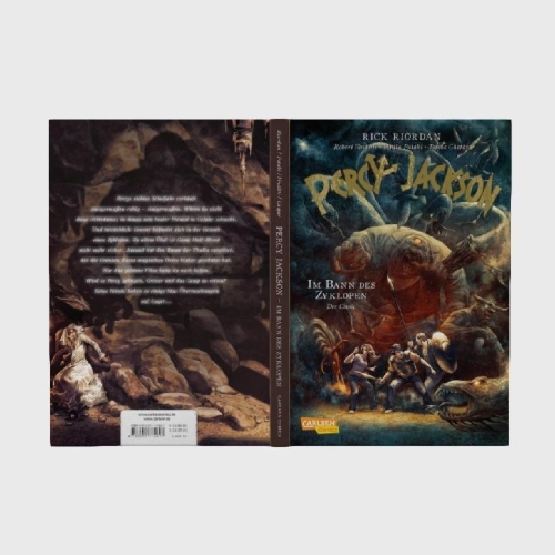 Buchcover und Innenansicht für das Buch: Percy Jackson (Comic) 02: Im Bann des Zyklopen
