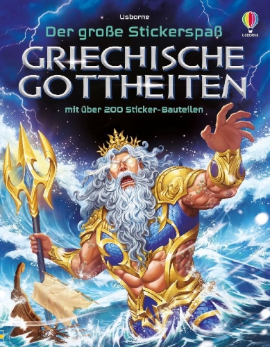 Buchcover und Innenansicht für das Buch: Der große Stickerspaß: Griechische Gottheiten