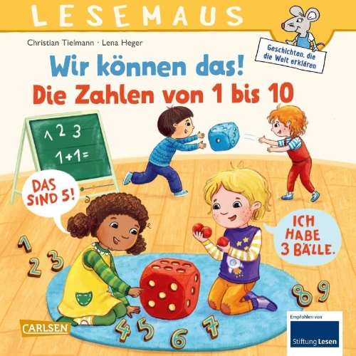 Buchcover und Innenansicht für das Buch: LESEMAUS 126: Wir können das! Die Zahlen von 1 bis 10