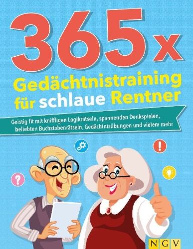Buchcover und Innenansicht für das Buch: 365 x Gedächtnistraining für schlaue Rentner