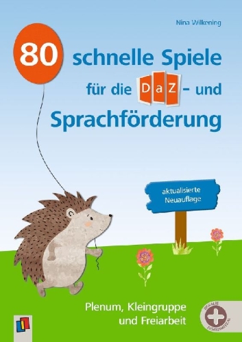 Buchcover und Innenansicht für das Buch: 80 schnelle Spiele für die DaZ- und Sprachförderung - aktualisierte Neuauflage