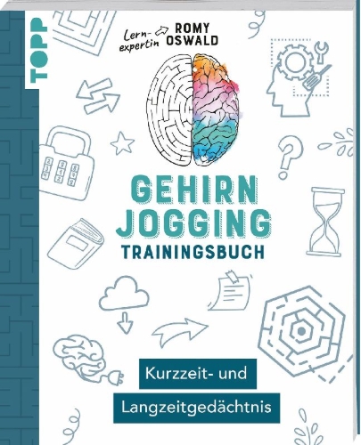 Buchcover und Innenansicht für das Buch: Gehirnjogging - Trainingsbuch: Kurzzeit- und Langzeitgedächtnis
