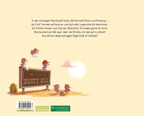 Buchcover und Innenansicht für das Buch: Fünf Fremde in Dusty Hill