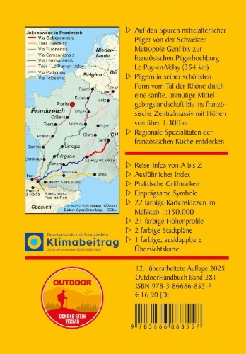 Buchcover und Innenansicht für das Buch: Frankreich: Jakobsweg Via Gebennensis von Genf nach Le Puy-en-Velay