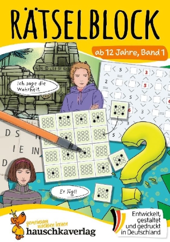 Buchcover und Innenansicht für das Buch: Rätselblock ab 12 Jahre, Band 1