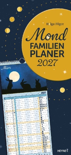 Buchcover und Innenansicht für das Buch: Mond-Familienplaner 2027
