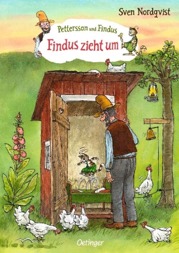 Buchcover und Innenansicht für das Buch: Findus flyttar ut