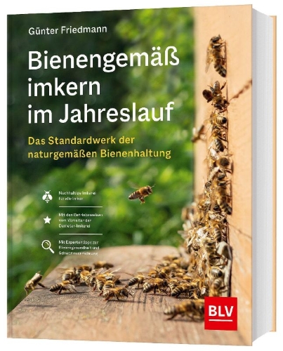 Buchcover und Innenansicht für das Buch: Bienengemäß imkern im Jahreslauf