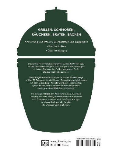 Buchcover und Innenansicht für das Buch: Kochen mit dem Big Green Egg