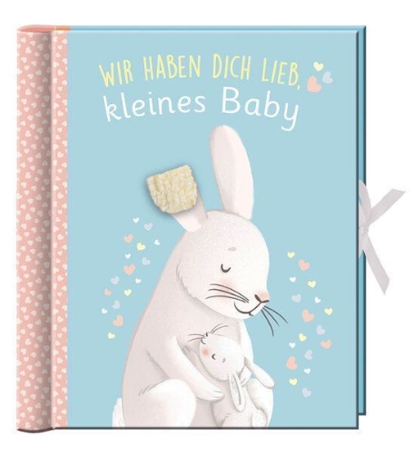Buchcover und Innenansicht für das Buch: Babyalbum - Wir haben dich lieb, kleines Baby
