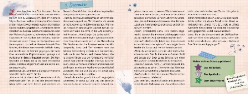 Buchcover und Innenansicht für das Buch: Findet den Schatz! - Ein Escape-Adventskalender für Kids